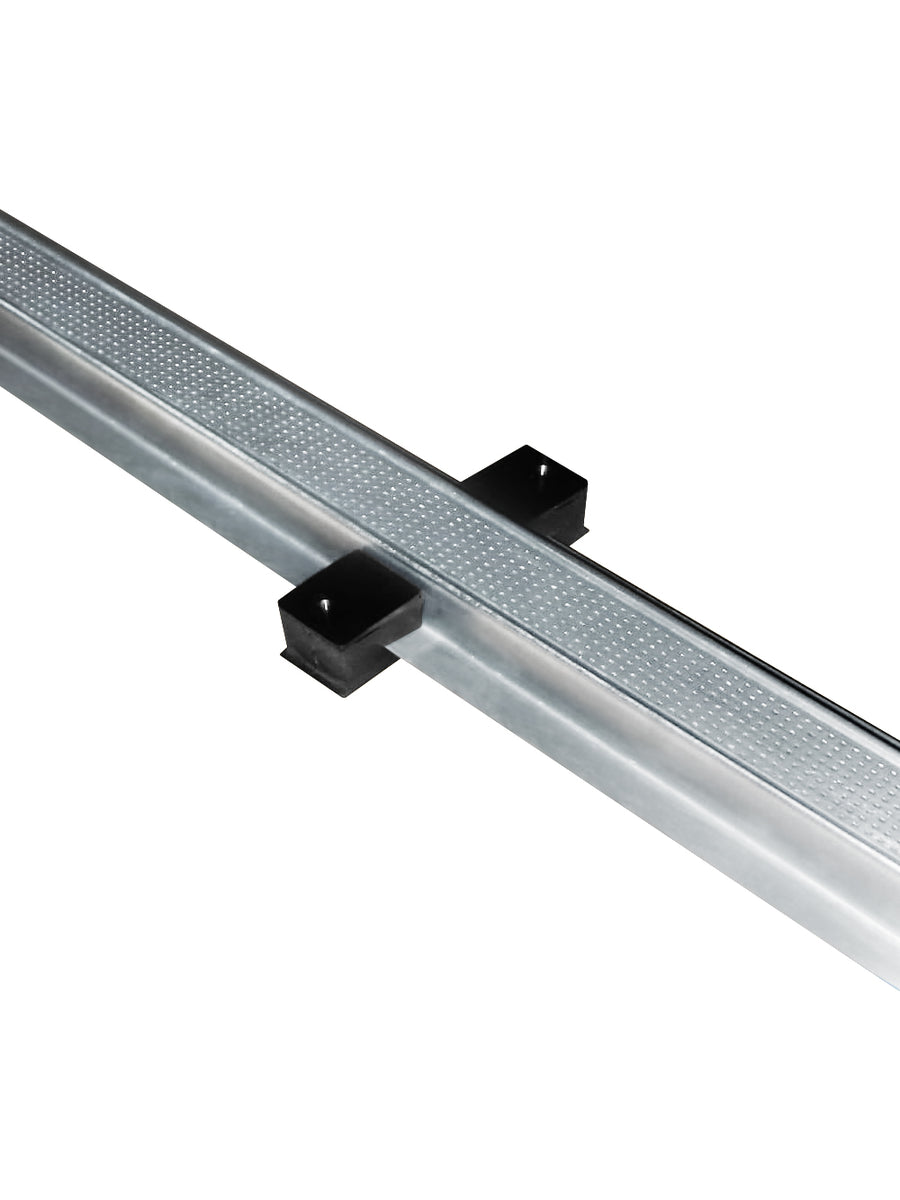 Enhanced Channel Bar 1.8m – High Acoustic Performance Resilient Bar for Soundproofing Walls & Ceilings, featuring anti-slip dimpled surface and mounting blocks for superior sound insulation and noise reduction in construction projects.