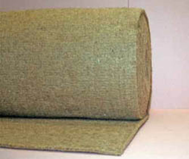 SilentCloud Lay 11m - Felt Underlay is a roll of olive-green, coarse jute fabric ideal for soundproofing and acoustic insulation, reducing noise and vibration in residential and commercial settings.