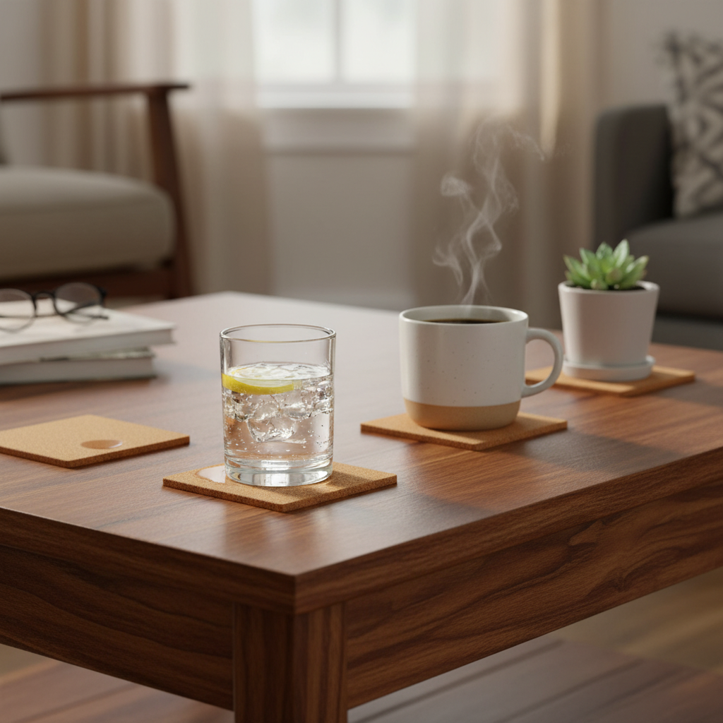 Premium Non-Adhesive Cork Sheet Coasters - 95mm x 95mm, 3mm Thick, Pack of 38 for Versatile Use