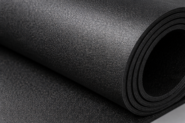 Close-up of SilentCloud 10 kg MLV Soundproofing Mat (1.2 m x 2.0 m) with a fine, pebbled texture. Ideal for acoustic insulation and noise reduction in various applications, including floors and walls.