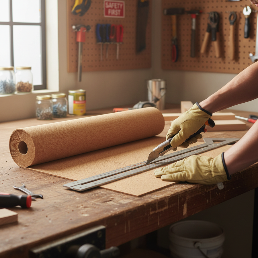 Craftsman trims Premium Fine Grain Large Cork Roll 6m x 1m - 6mm Thick for Interior Walls. Ideal for soundproofing, acoustic insulation, and noise reduction in industrial and commercial applications.