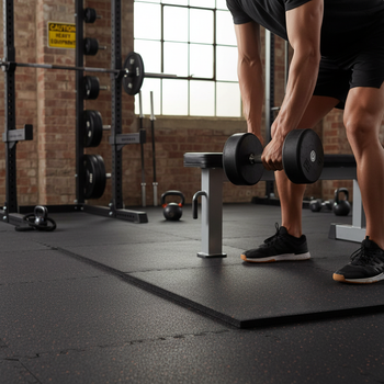 Premium Duo Interlocking Gym Floor Tile - 1m x 1m x 20mm, High-Density Rubber, Superior Durability and Noise Reduction