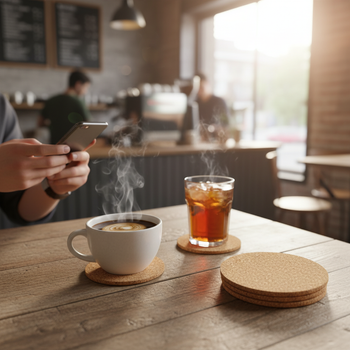 Premium Non-Adhesive Coaster Cork Sheets - 100mm Diameter, 2mm Thick, Pack of 50 for Versatile Use