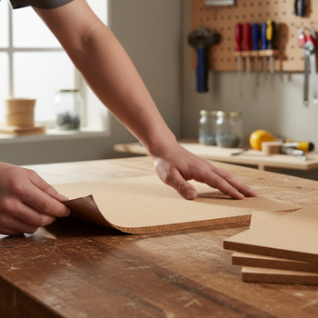 Premium Fine Grain Adhesive Cork Sheets - 610mm x 450mm, 3mm Thick, Pack of 4 for Wall Coverings and Pinboards