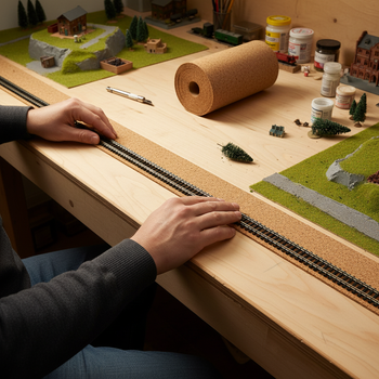 Premium Model Railway Cork Track Underlay Roll - 10 Meters Long, 65mm Wide, 3mm Thick for Enhanced Noise Reduction and Stability