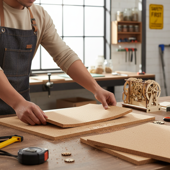 Premium Fine Grain Non-Adhesive Cork Sheets - 610mm x 450mm x 45mm - Pack of 4 for Wall Coverings and Pinboards