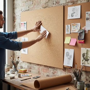 Premium High Density Adhesive Cork Sheets - 915mm x 610mm - 2mm Thick - Pack of 10 for Wall Coverings and Printing