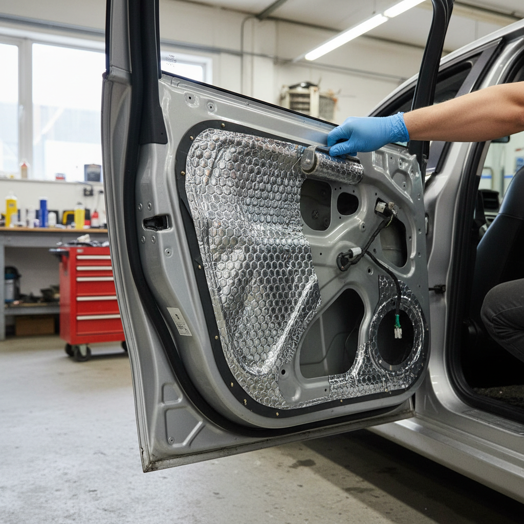 Premium Self-Adhesive Sound Deadening Vibration Damper - 50 Sheets, Hex Embossed for Easy Installation and Noise Reduction