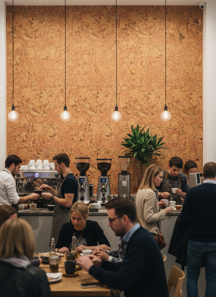 Premium Red Wall Tiles - 600mm x 300mm, 3mm Thick, 1.98m2 Coverage - Pack of 11 Tiles for Elegant Interior Design, ideal for soundproofing in modern cafés with acoustic and noise reduction benefits.