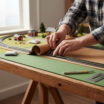 Premium Fine Grain Model Railway Cork Roll - 1 Meter Wide, 2mm Thick, Custom Length for All Gauges