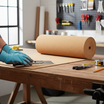 Premium Large Fine Grain Cork Roll - 5m x 1m, 3mm Thick for Interior Walls - High-Quality Professional Grade for Industrial and Commercial Applicat...