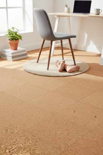 Premium Natural Cork Flooring 600mm x 300mm - 4mm Thick - Comfortable Sound Absorption and Warm Touch