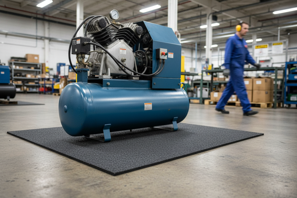 Professional Heavy Duty Silentcloud Isolation Roll - 6mm Thick Rubber for Acoustic Transfer Limitation Under Wall Tracks, designed for soundproofing and noise reduction in industrial settings, enhancing acoustic insulation and vibration damping.