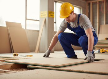 Premium Acoustic Floor Panel 28mm - Impact-Reducing Floating Floor with High Density Chipboard and Resilient Felt Layer