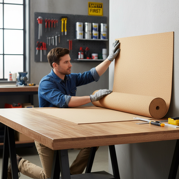 Premium Fine Grain Large Cork Roll 2m x 1m - 3mm Thick for Interior Walls - High-Quality Professional Grade for Industrial and Commercial Applications