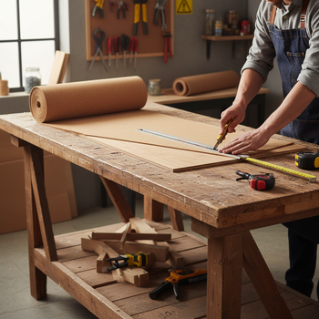 Premium Fine Grain Large Cork Roll - 10m x 1m - 6mm Thick for Interior Walls - High-Quality Professional Grade for Industrial and Commercial Applic...