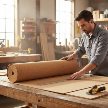 Premium Fine Grain Large Cork Roll - 7m x 1.22m for Interior Walls with Various Thickness Options