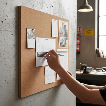 Premium Custom Size Rounded Edges MDF Backed Cork Pinboard - 9mm MDF with 10mm Cork Sheet for Home and Office Use