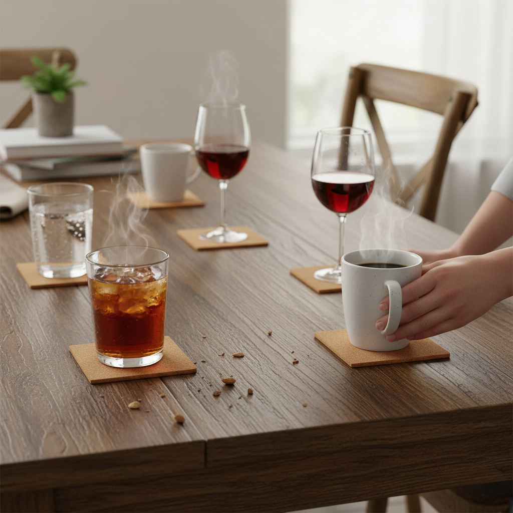 Premium Non-Adhesive Cork Coaster Sheets - 100mm x 100mm, 4mm Thick, 25 Sheets Pack for Versatile Applications