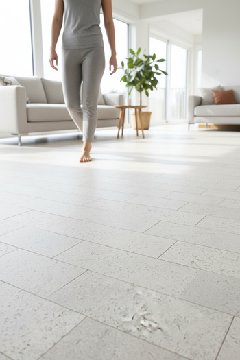 Premium Natural Cork Flooring in Iceberg White - 600mm x 300mm Tiles, 4mm Thick, 1.98m² Pack for Comfortable and Insulated Living Spaces