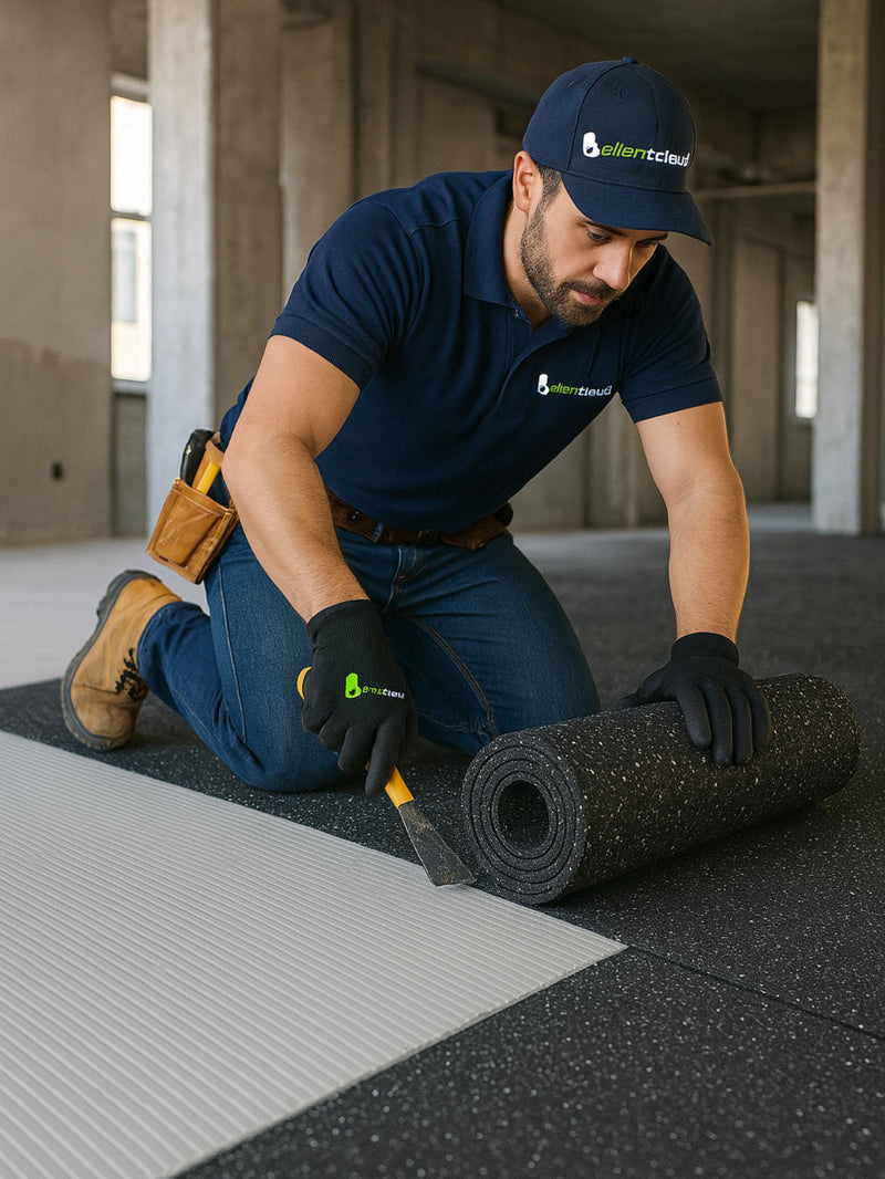 6mm Rubber Acoustic Underlay – Up to 22 dB Impact Sound Reduction, Superior Floor Soundproofing, Durable & Easy to Install