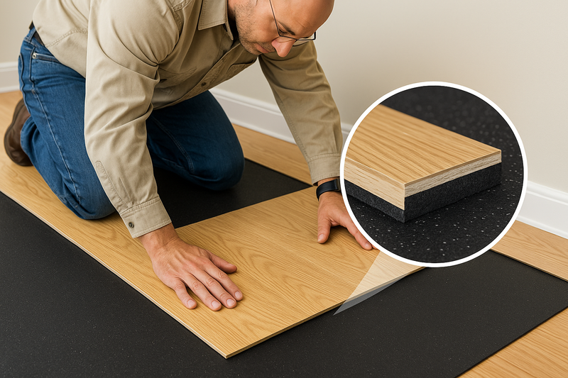 2mm Rubber Acoustic Underlayment – Up to 15 dB Impact Sound Reduction, Vibration Control, Durable & Easy to Install