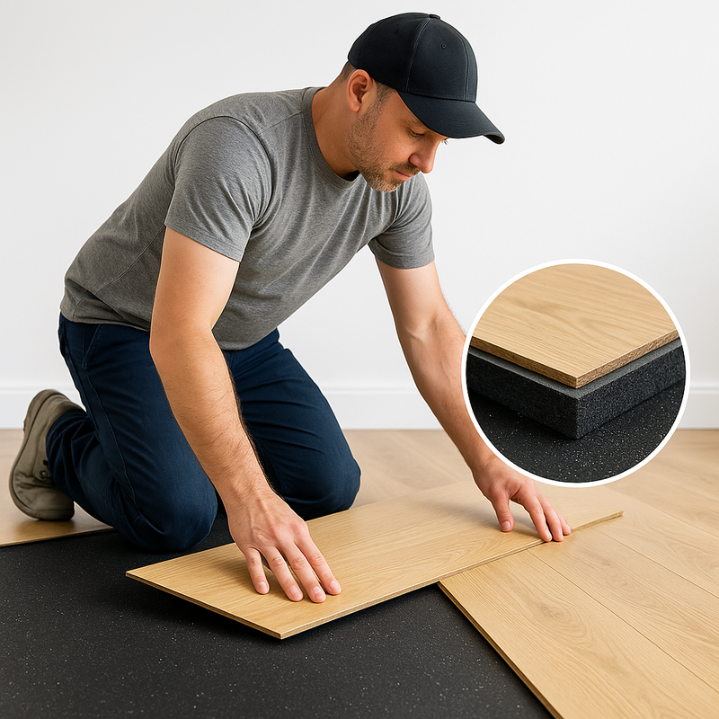 6mm Rubber Acoustic Underlay – Up to 22 dB Impact Sound Reduction, Superior Floor Soundproofing, Durable & Easy to Install