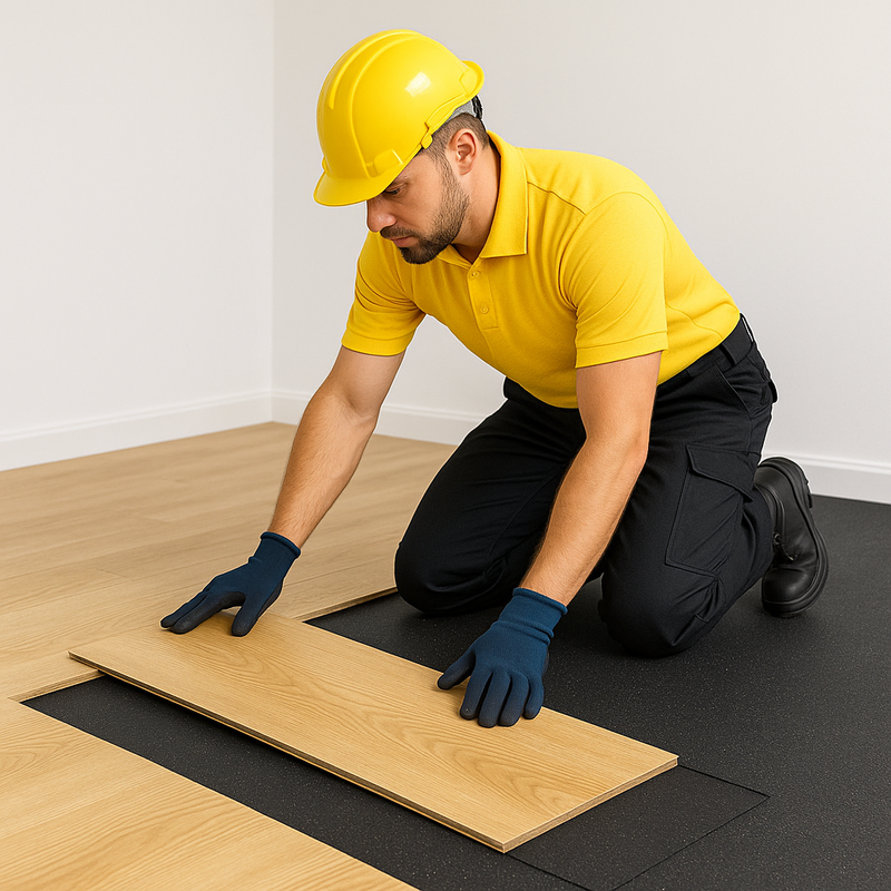 2mm Rubber Acoustic Underlayment – Up to 15 dB Impact Sound Reduction, Vibration Control, Durable & Easy to Install