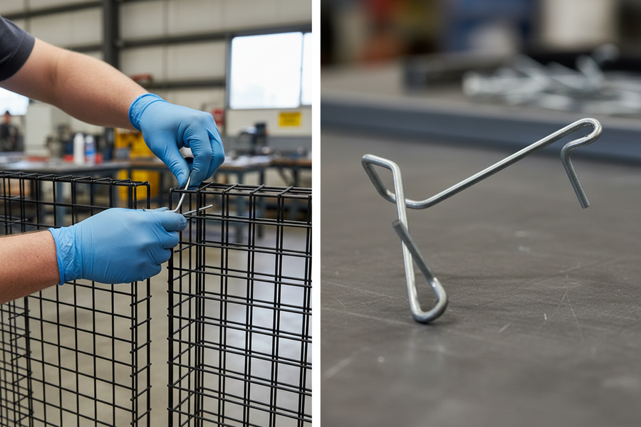 Premium Connecting Clip for Suspended Ceiling Construction - High-Performance Component, 200 Pieces per Box, Compatible with MF Ceiling Range. Image shows installation process and close-up of clip, ideal for soundproof and acoustic systems.