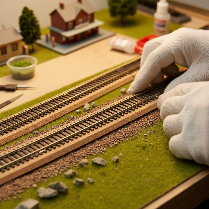 Premium Beveled Edge Track Bed for OO Gauge Model Railways - 450mm Length, 45mm Width, 5mm Thickness - Pack of 10