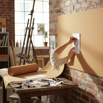 Premium Fine Grain Large Cork Roll 2m x 1m - 4mm Thick for Interior Walls with Smooth Finish