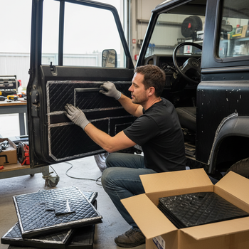 Premium Sound Deadening Kit for Land Rover 90 - 100 Sheets of 2mm Silentcloud for Noise Reduction and Insulation