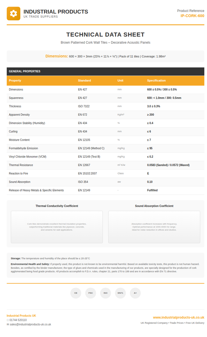Blue Patterned Cork Wall Tiles – Decorative Acoustic Panels 600x300mm | Pack of 11 | 1.98m² Coverage: Soundproof, noise reduction, and sound insulation tiles with bold design, ideal for creative spaces, enhancing acoustics and thermal comfort.