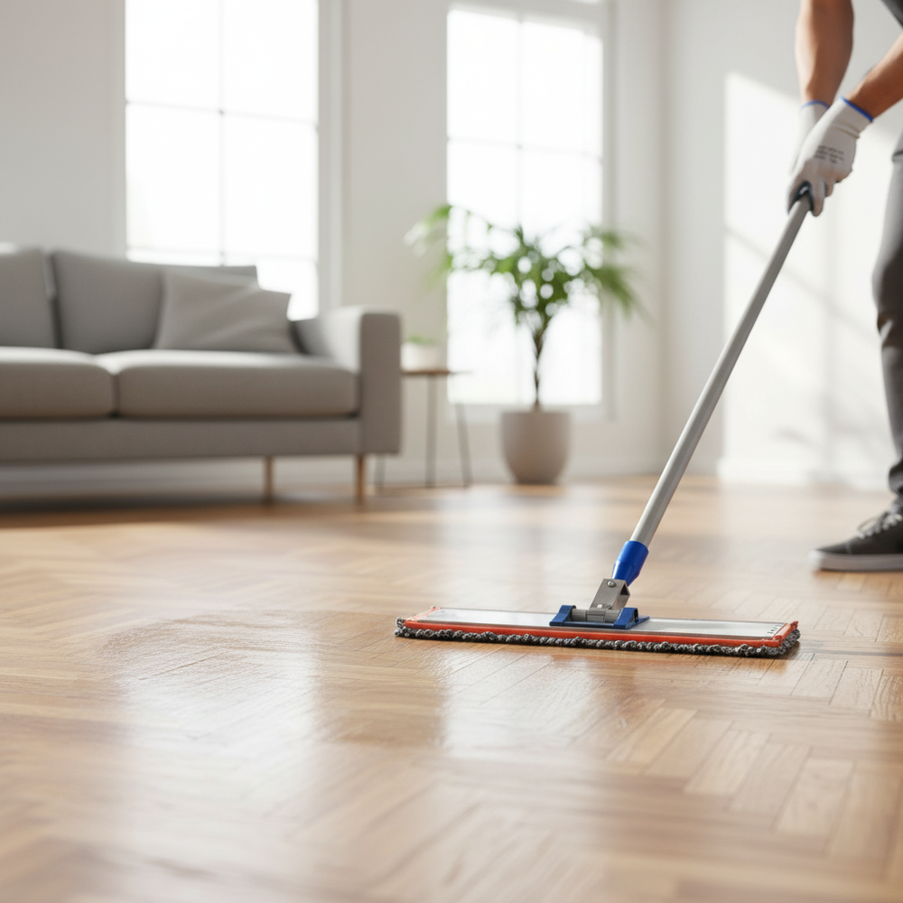 Premium Waterborne Floor Care Product - Protect Finish 1L enhances wood-parquet floor durability, offering long-lasting scratch resistance and soundproof benefits. Ideal for maintaining acoustic insulation and noise reduction in sunlit living spaces.