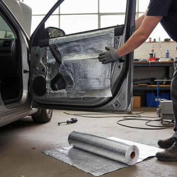 Premium Heavy Duty Sound Deadening Vibration Damper Roll - 5.8m x 60cm with High Grade Butyl and Hex Embossing for Easy Installation